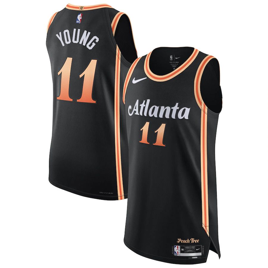 Men Atlanta Hawks #11 Trae Young Nike Black City Edition 2022-23 Authentic NBA Jersey